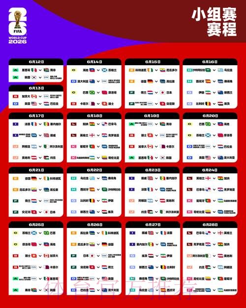 2026世界杯小组赛赛程中国时间最新时间表实时查看 2026世界杯小组赛赛程中国时间最新时间表实时查看
